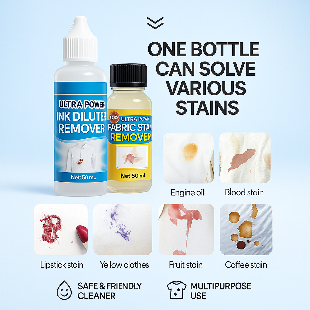 All in One Fabric Stain Remover 100ml (Pack of 2 Bottle 50ml Each)